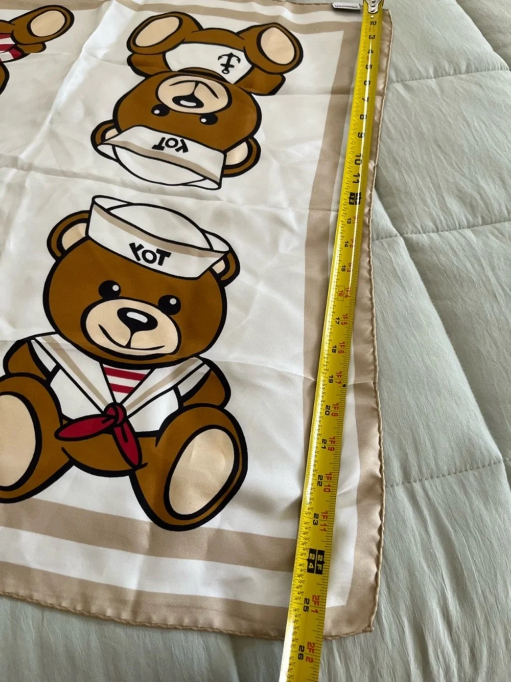 Moschino Beige & White Teddy Sailor Print Scarf Panel